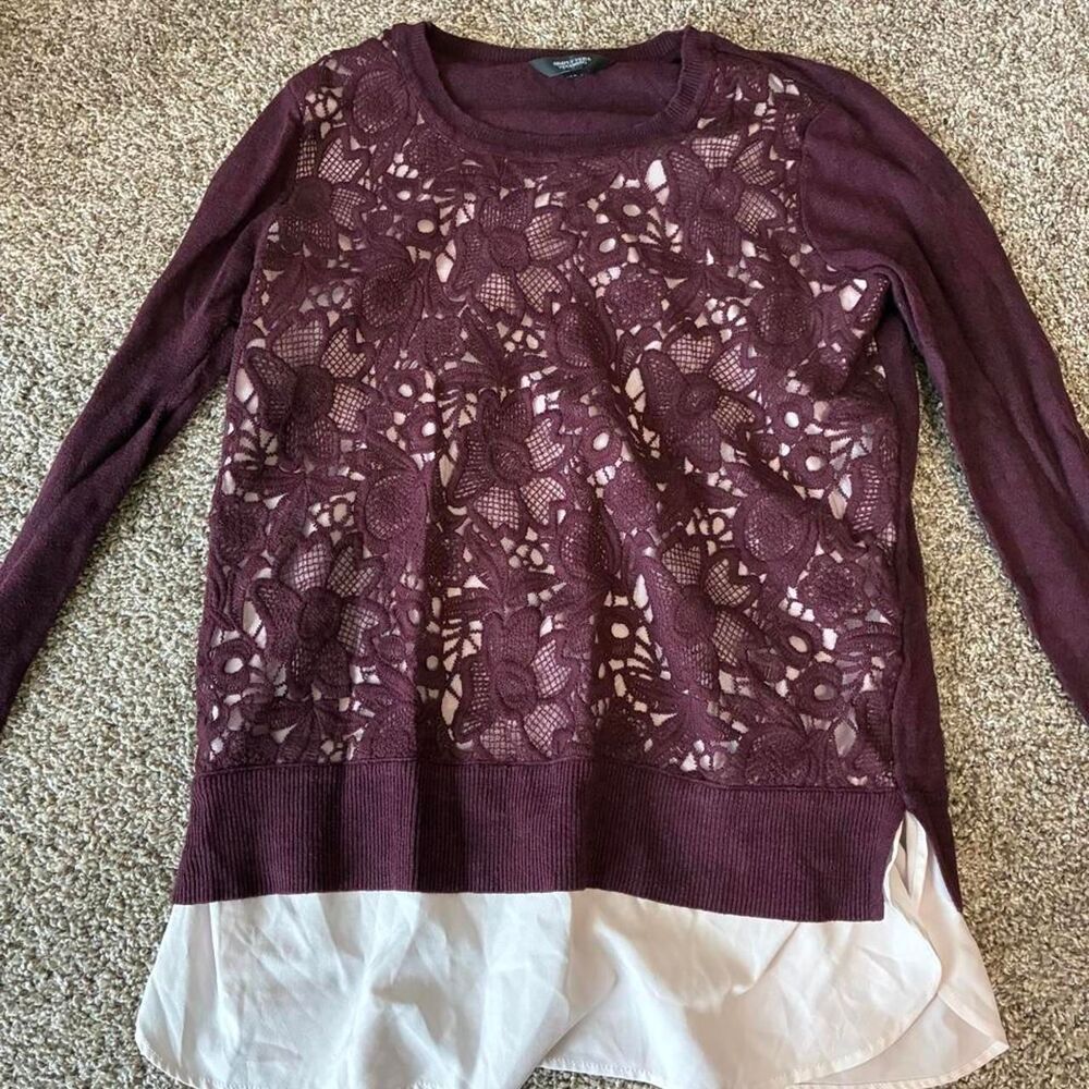 Simply-vera-vera-wang Women's Burgundy and Purple Blouse